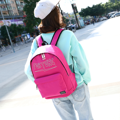 韩版学院风书包中学生女 尼龙牛津布防水潮双肩背包男14寸电脑包