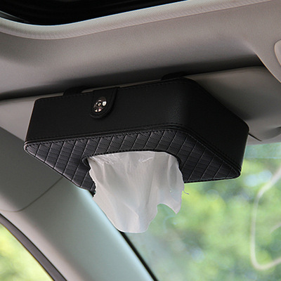 汽车内饰用品遮阳板挂式纸巾盒挂式车载创意皮质车用天窗抽纸盒