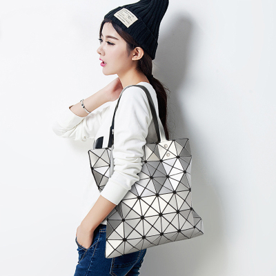 女包日本镭射魔方手袋2015新款潮流单肩包几何菱格拼接时尚手提包