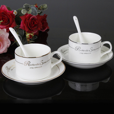 经典陶瓷咖啡杯一杯一碟套装欧式骨瓷咖啡杯美式咖啡杯 LOGO定制