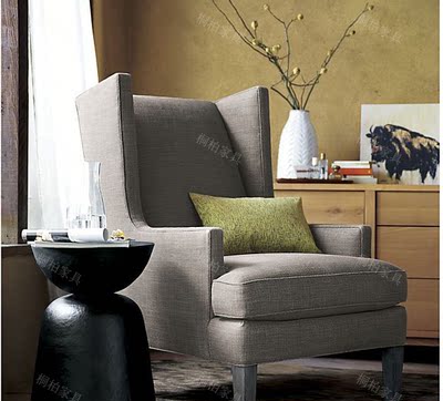 美式乡村老虎椅 新古典后现代风格单人沙发椅 简约欧式百搭老虎椅