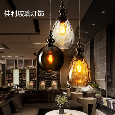 北欧田园玻璃吊灯餐厅咖啡厅个性创意玻璃吊灯单头简约酒吧台吊灯