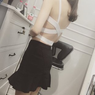 新款韩版内衣个性露背防走光交叉吊带背心显瘦打底短款性感瑜伽女