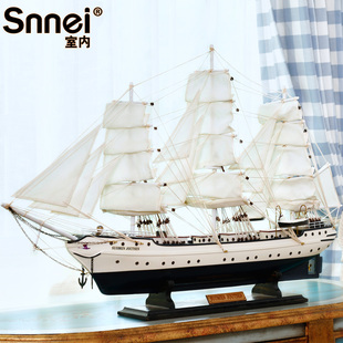 芬兰天鹅号大型地中海木质帆船模型摆件 一帆风顺仿真工艺船