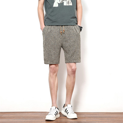 主推4色 爆款 2012-K002-P35 夏季棉麻抽绳运动休闲男士短裤