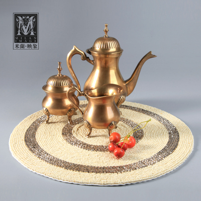 米兰映象欧式美式奢华高档黄铜茶具摆件家居装饰品摆设样板房餐具
