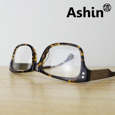 包邮Ashin玳瑁色vintage复古眼镜框木质时尚板材镜腿装饰眼镜框架