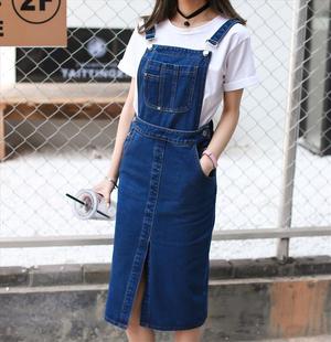 QIUSON酷维诗 2016夏季新款韩版女装一步裙H型欧美纯色高腰背心裙