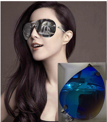 2016新款范冰冰同款太阳镜女进口镜片无框墨镜合金可折叠太阳眼镜