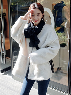 2015冬装新款羊羔毛棉衣女款大码中长款羊羔绒加厚宽松长袖外套女