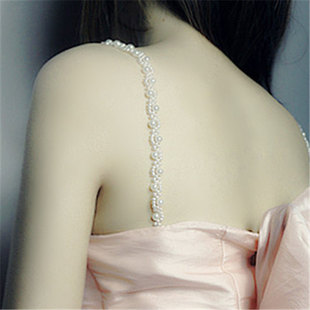 珍珠肩带 双肩出口韩国珍珠肩带内衣替换带内衣文胸礼服婚纱定制