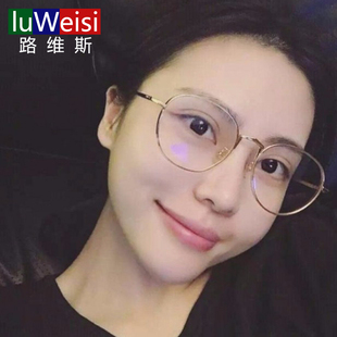 韩版GM男女金属圆框大脸近视眼镜框眼睛复古V眼镜架潮款配镜品牌