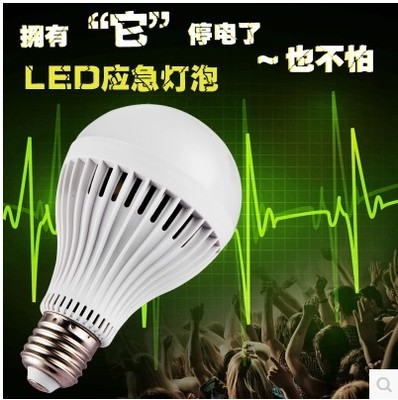 LED智能应急照明灯泡E27螺口人体导电充电家用停电克星高亮度球泡