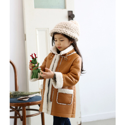 韩版童装2015冬款女童皮草加厚保暖外套中大儿童皮大衣