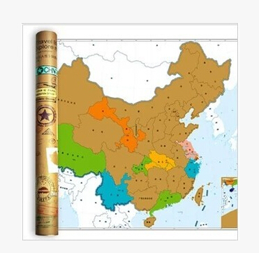 旅游必备旅行人生探索刮刮地图中国版 世界地图探索地图记录海报