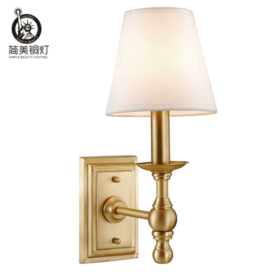 美式全铜灯 欧式壁灯 现代简约床头壁灯美式过道灯电视墙玄关灯饰