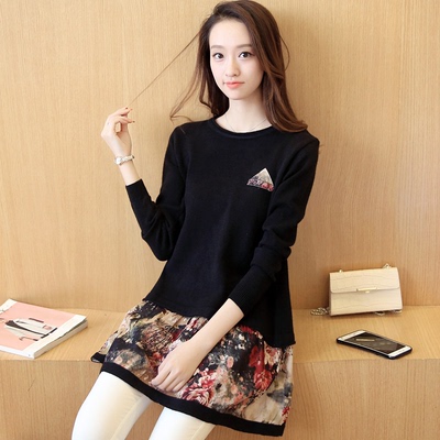 2016年秋季韩版针织衫甜美套头长袖宽松时尚甜美优雅毛衣