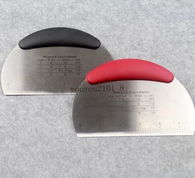 出口品牌 烘焙工具  硅胶手柄不锈钢切面刀 奶油刮刀 刮板披萨刀