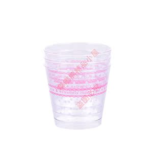 出口日本蕾丝杯奶昔杯水杯安全无毒一次性塑料杯子特价促销3个