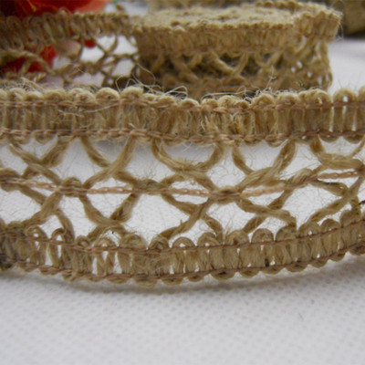 手工diy材料辅料配件绳子 布艺装饰编织绳 扁花式麻绳花边10米