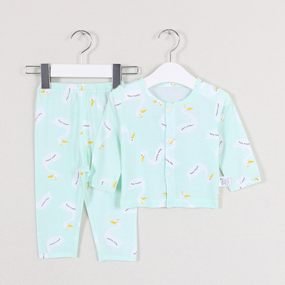 婴儿衣服夏季男女宝宝内衣套装超薄款新生儿开衫睡衣0-1岁家居服