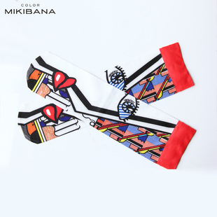 MIKIBANA夏装新款 波普艺术印花 时尚百搭丝袜个性短袜 PS