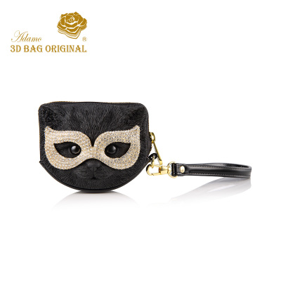 香港Adamo 3D Bag水晶版眼罩猫手拿包化妆包袋拉链动物新款女包