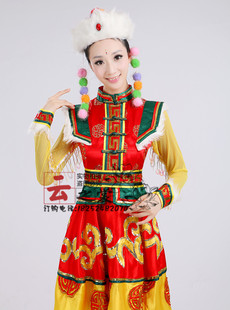 新款蒙古服表演服 舞蹈表演女少数民族服饰  草原欢歌演出服装女