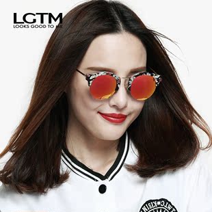 LGTM 2015款小脸复古太阳镜 女文艺风时尚彩片墨镜 潮女眼镜