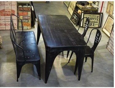 LOFT工矿美式复古做旧铁艺卡座沙发椅餐桌椅酒吧椅公园椅咖啡桌椅
