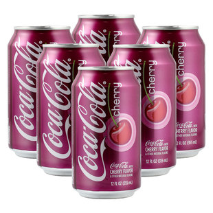 美国原瓶进口碳酸饮料COCACOLA可口可乐樱桃味汽水355ml*6听罐
