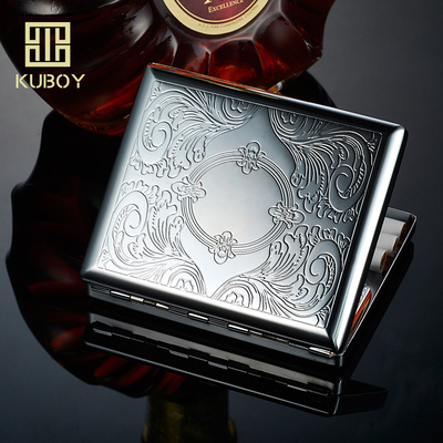 酷宝烟盒 20支装正品不锈钢超薄男士金属个性自动创意香菸盒包邮