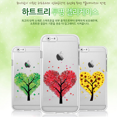 韩国新款正品iPhone6透明软壳苹果6硅胶套4.7爱心树手机保护壳