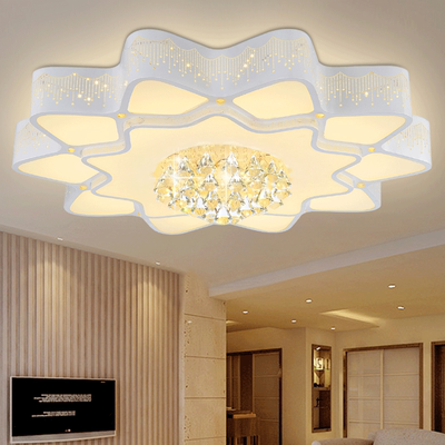 led客厅吸顶灯饰花形大气个性水晶灯简约现代创意房间灯主卧室灯