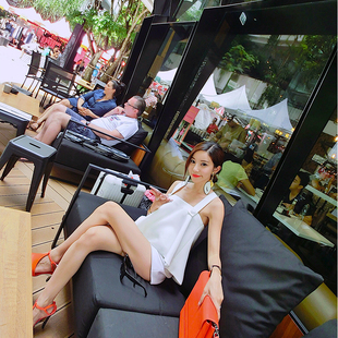 2016新款韩版夏季甜美气质吊带裙摆上衣女 宽松时尚百搭背心短款