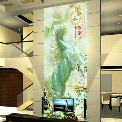 环保创意3D高清立体玄关背景墙壁画 现代简约客厅装饰墙布防水潮