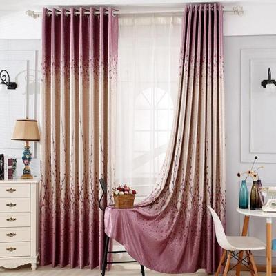 加厚全遮光布定制成品窗帘布遮阳保暖客厅卧室落地窗紫色特价清