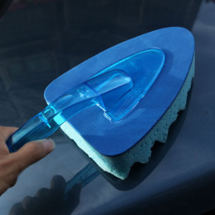 星舰三角海绵刷蓝色波浪洗车擦车海绵高密度洗车海绵美容养护用品