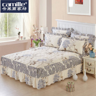 卡米尔全棉夹棉加厚床裙床罩单件席梦思保护套床单床套1.51.8米
