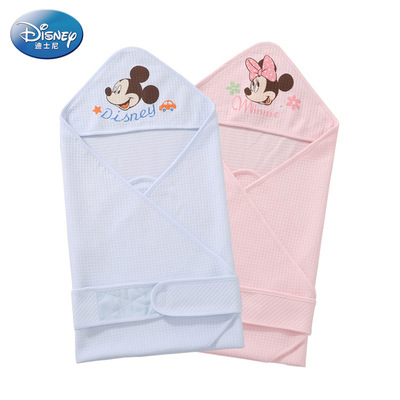 Disney/迪士尼宝宝抱被新生儿春秋纯棉包被婴儿抱毯薄包巾包裹被