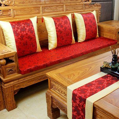 鹏翔中国风红木沙发垫实木沙发坐垫加厚婚庆中式家具木沙发垫布艺