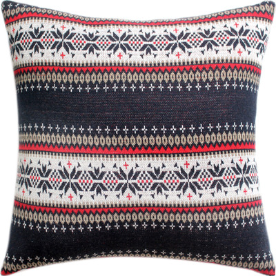 索兰朵 针织雪花背面麂皮绒方型靠垫套靠枕套坐垫椅垫 45*45cm