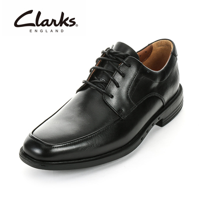 clarks正装商务男鞋子系带圆头低帮鞋其乐休闲皮鞋牛皮德比鞋新品