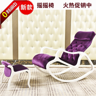 新款包邮欧式实木摇椅逍遥椅摇摇椅沙发午睡阳台躺椅单人懒人沙发