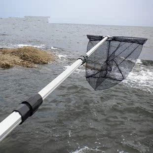 特价清仓1.5米3节抄网 渔具 网头可折叠 铝合金 捞网