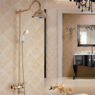 欧式金色古典复古全铜浴室淋浴花洒龙头套装厂家正品直销高档品牌