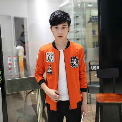 新款韩版夹克外套薄款修身男棒球服青少年薄潮流男装秋季外衣学生
