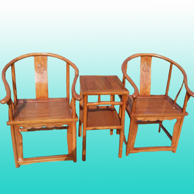 明清古典实木 老榆木圈椅三件套中式太师椅官帽椅 靠背椅古典家具