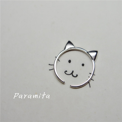 【Paramita】猫耳朵 纯银打造小可爱开口戒指 时尚简约 可爱甜美