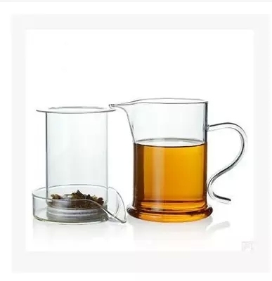 耐热玻璃S把雪菊壶 加厚泡红茶壶带把过滤内胆功夫茶具泡茶器水杯